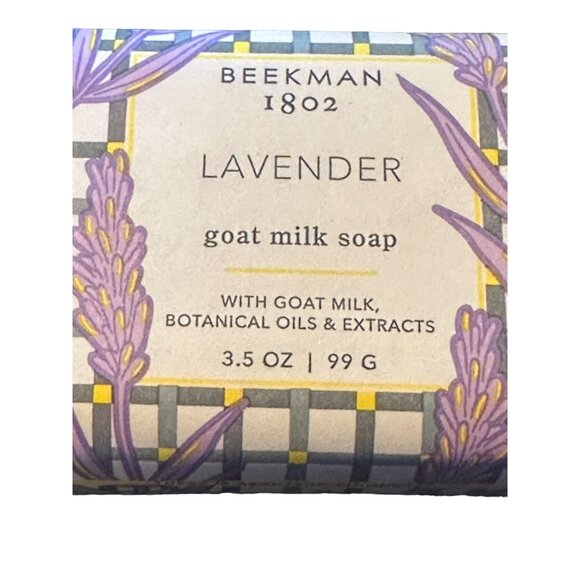 Beekman 1802 3.5oz Goat Milk Soap set of 3 bars: 2ea Lavender and 1ea Honeyed - Picture 3 of 5